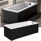 Besco SHEA Black 180x80 egyenes akril kád lábbal és matt fekete előlappal