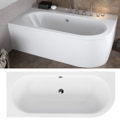   Besco AVITA 150x75/160x75/170x75/180x80 aszimmetrikus íves akril sarokkád