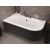 Besco AVITA Black 150x75/160x75/170x75/180x80 aszimmetrikus íves akril sarokkád lábbal és matt fekete előlappal