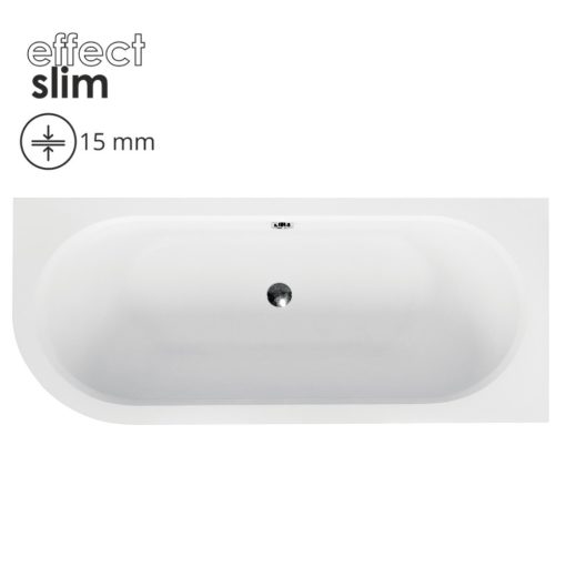 Besco AVITA SLIM 150x75 jobbos aszimmetrikus íves akril sarokkád