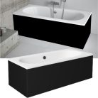 Besco VITAE Black 170x75 egyenes akril kád lábbal és matt fekete előlappal