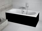 Besco VITAE Black 170x75 egyenes akril kád lábbal és matt fekete előlappal