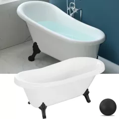   HD Legend antik fekete oroszlánlábas térben álló akril kád, 150x75x80 cm