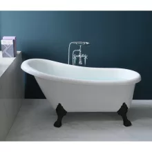 HD Legend antik fekete oroszlánlábas térben álló akril kád, 150x75x80 cm