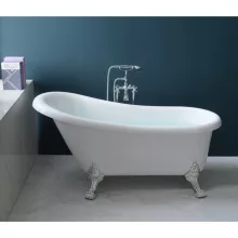 HD Legend antik króm oroszlánlábas térben álló akril kád, 150x75x80 cm