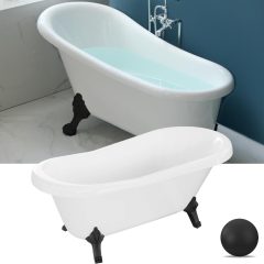   HD Legend antik fekete oroszlánlábas térben álló akril kád, 170x75x80 cm