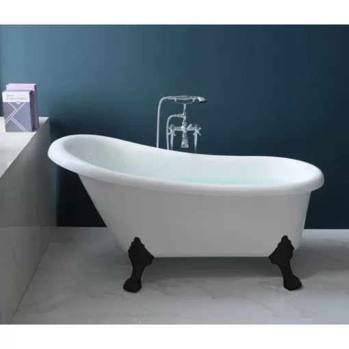 HD Legend antik fekete oroszlánlábas térben álló akril kád, 170x75x80 cm