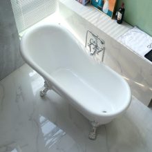 HD Legend antik króm oroszlánlábas térben álló akril kád, 170x75x80 cm