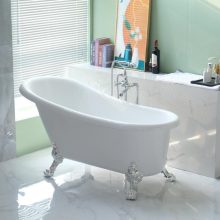 HD Legend antik króm oroszlánlábas térben álló akril kád, 170x75x80 cm