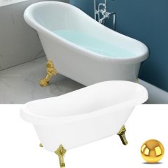   HD Legend antik arany oroszlánlábas térben álló akril kád, 170x75x80 cm