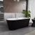   HD Pompei Black ovális térben álló akril kád fényes króm túlfolyóval és click-clack leeresztővel, 160x75x58 cm