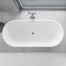 HD Pompei Black ovális térben álló akril kád fényes króm túlfolyóval és click-clack leeresztővel, 170x75x58 cm