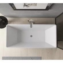 HD Luxor szögletes térben álló akril kád fényes króm túlfolyóval és click-clack leeresztővel, 150x75x58 cm