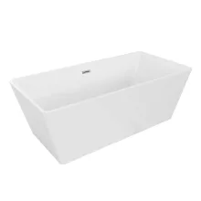 HD Luxor szögletes térben álló akril kád fényes króm túlfolyóval és click-clack leeresztővel, 150x75x58 cm