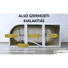 HD Luxor szögletes térben álló akril kád fényes króm túlfolyóval és click-clack leeresztővel, 150x75x58 cm