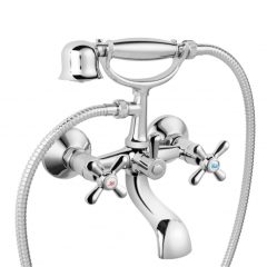 Ferro Retro New króm kádtöltő csaptelep zuhanyszettel