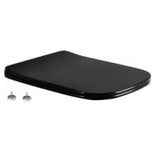 HD River Glossy Black perem nélküli mély öblítésű szögletes fényes fekete fali WC tetővel