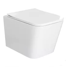 HD River Glossy White perem nélküli mély öblítésű szögletes fali WC tető nélkül