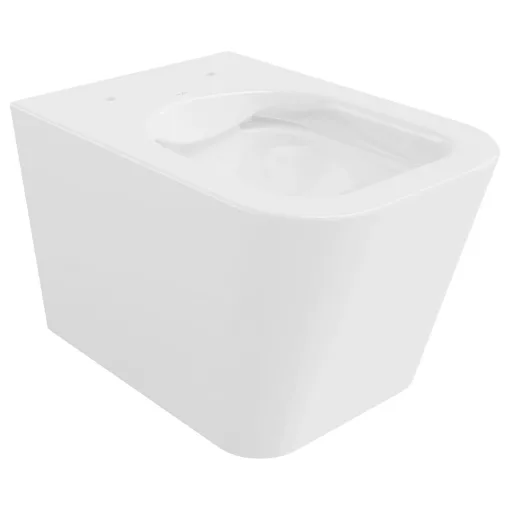 HD River Glossy White perem nélküli mély öblítésű szögletes fali WC tető nélkül