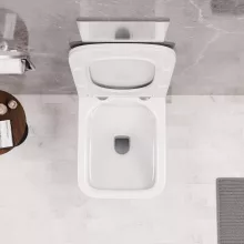HD River Glossy White perem nélküli mély öblítésű szögletes fali WC tető nélkül