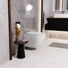 HD Lea Glossy White perem nélküli mély öblítésű íves fali WC tető nélkül