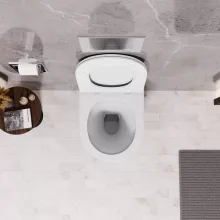 HD Lea Glossy White perem nélküli mély öblítésű íves fali WC tető nélkül