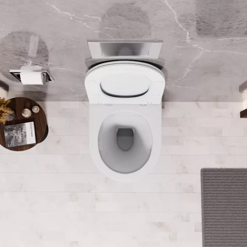 HD Lea Glossy White perem nélküli mély öblítésű íves fali WC tető nélkül
