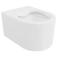 HD Noa Glossy White perem nélküli mély öblítésű ovális fali WC tető nélkül