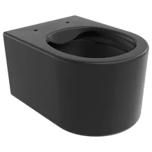 HD Noa Matt Black perem nélküli mély öblítésű matt fekete fali WC tető nélkül
