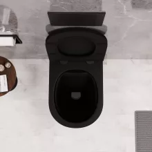 HD Noa Matt Black perem nélküli mély öblítésű matt fekete fali WC tető nélkül