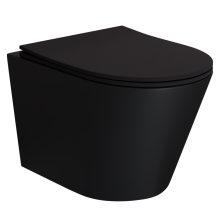 HD Madrid Matt Black perem nélküli mély öblítésű matt fekete fali WC tető nélkül