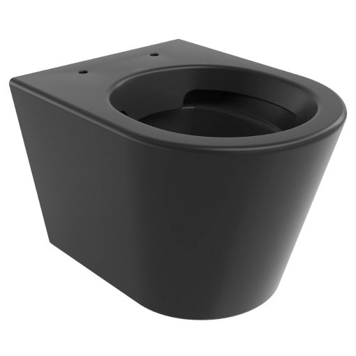 HD Madrid Matt Black perem nélküli mély öblítésű matt fekete fali WC tető nélkül