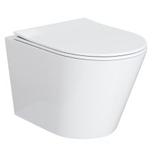 HD Madrid Glossy White perem nélküli mély öblítésű íves fali WC tető nélkül