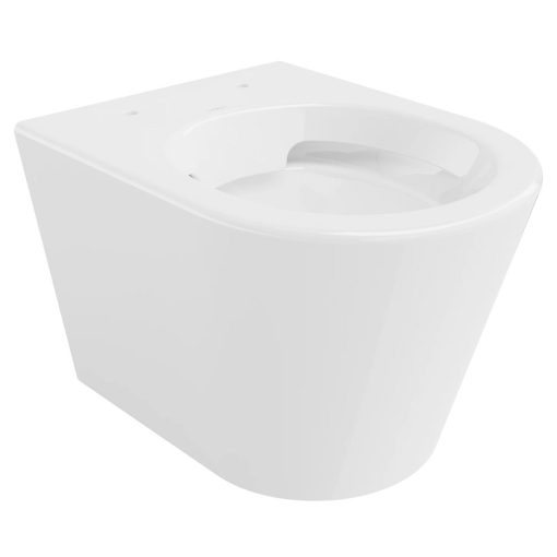 HD Madrid Glossy White perem nélküli mély öblítésű íves fali WC tető nélkül