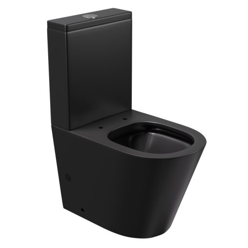 HD Dream Matt Black perem nélküli mély öblítésű íves fekete monoblokkos WC hátsó kifolyású tető nélkül + tartály