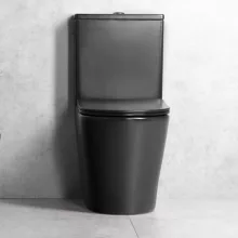 HD Dream Matt Black perem nélküli mély öblítésű íves fekete monoblokkos WC hátsó kifolyású tető nélkül + tartály