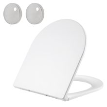 HD Dream Glossy White perem nélküli mély öblítésű íves monoblokkos WC hátsó kifolyású slim "A" tetővel és fényes króm kiegészítőkkel + tartály