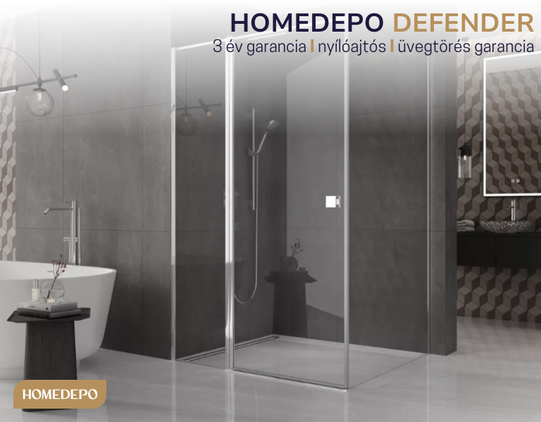 HomeDepo Defender zuhanyajtók és zuhanykabinok – Minimalizmus és tartósság modern fürdőkbe