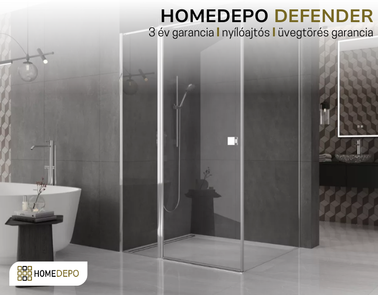 HomeDepo Defender zuhanyajtók és zuhanykabinok – Minimalizmus és tartósság modern fürdőkbe