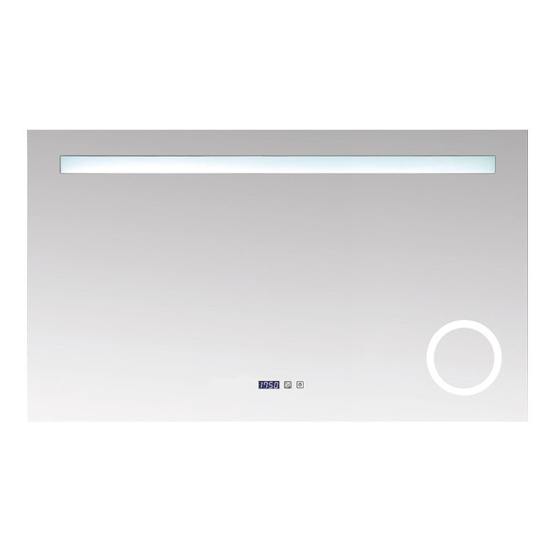Wellis Rodos 120 cm széles fali fürdőszobai tükör integrált LED világítással, óra és hőmérséklet kijelzővel